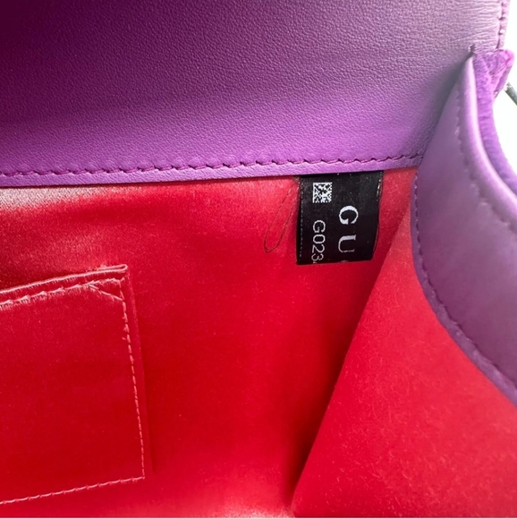 GUCCI Large Dionysus Loved Purple Suede Pearl Clutch, Rare! - Picture 12 of 13